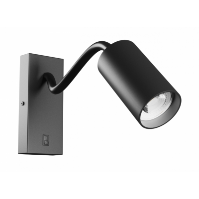 SQUALLA VARIOSA FLEXI SWITCH GU10 KINKIET 230V IP20 55x100x410MM CZARNY OKRĄGŁA (SLIP006024)